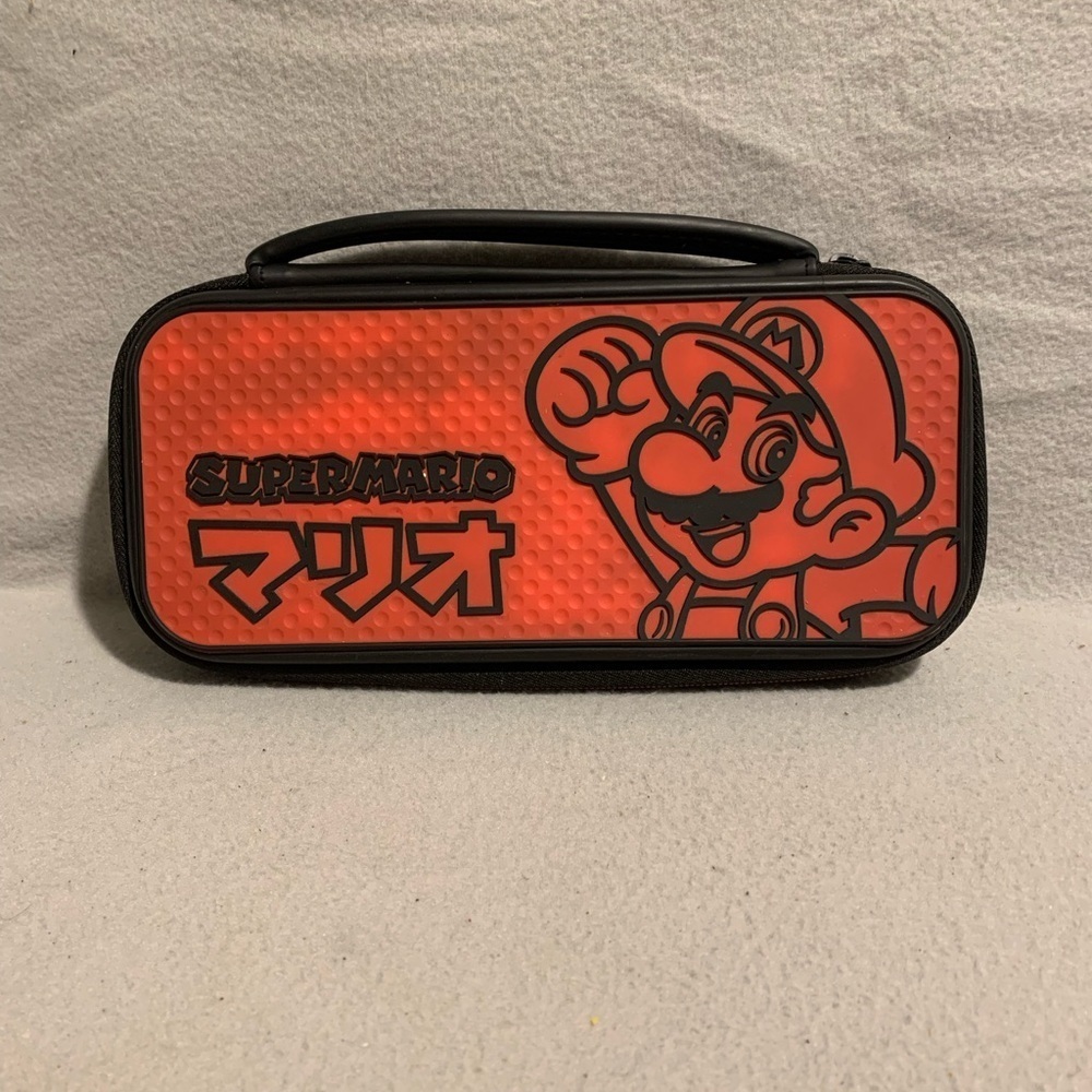 Super Mario kana case red nintendo switch storage carrying case